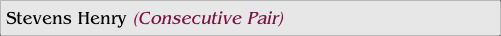 Stevens Henry (Consecutive Pair)